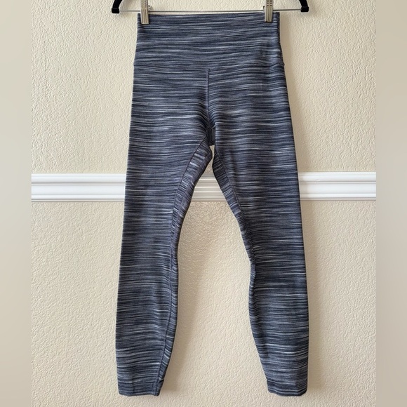 Lululemon Align Pant II 25" Mini Space Dye Herringbone Heathered Black White 6 - Picture 2 of 10